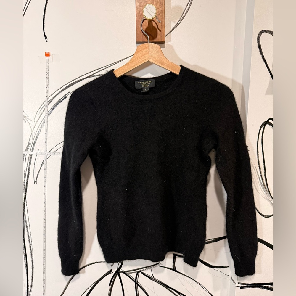 Charter Club Luxury Black Crewneck 100% Cashmere Sweater, Women’s Size Small